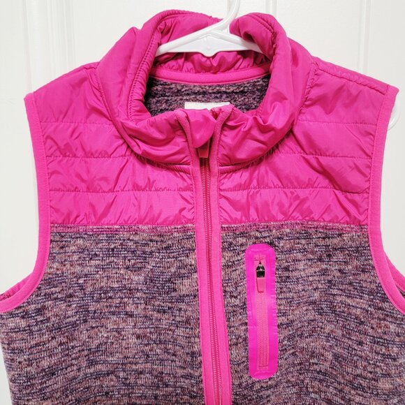 Cat & Jack Girls Size Medium 7-8 Fleece Knit Quilted Puffer Vest Pink - Picture 3 of 9
